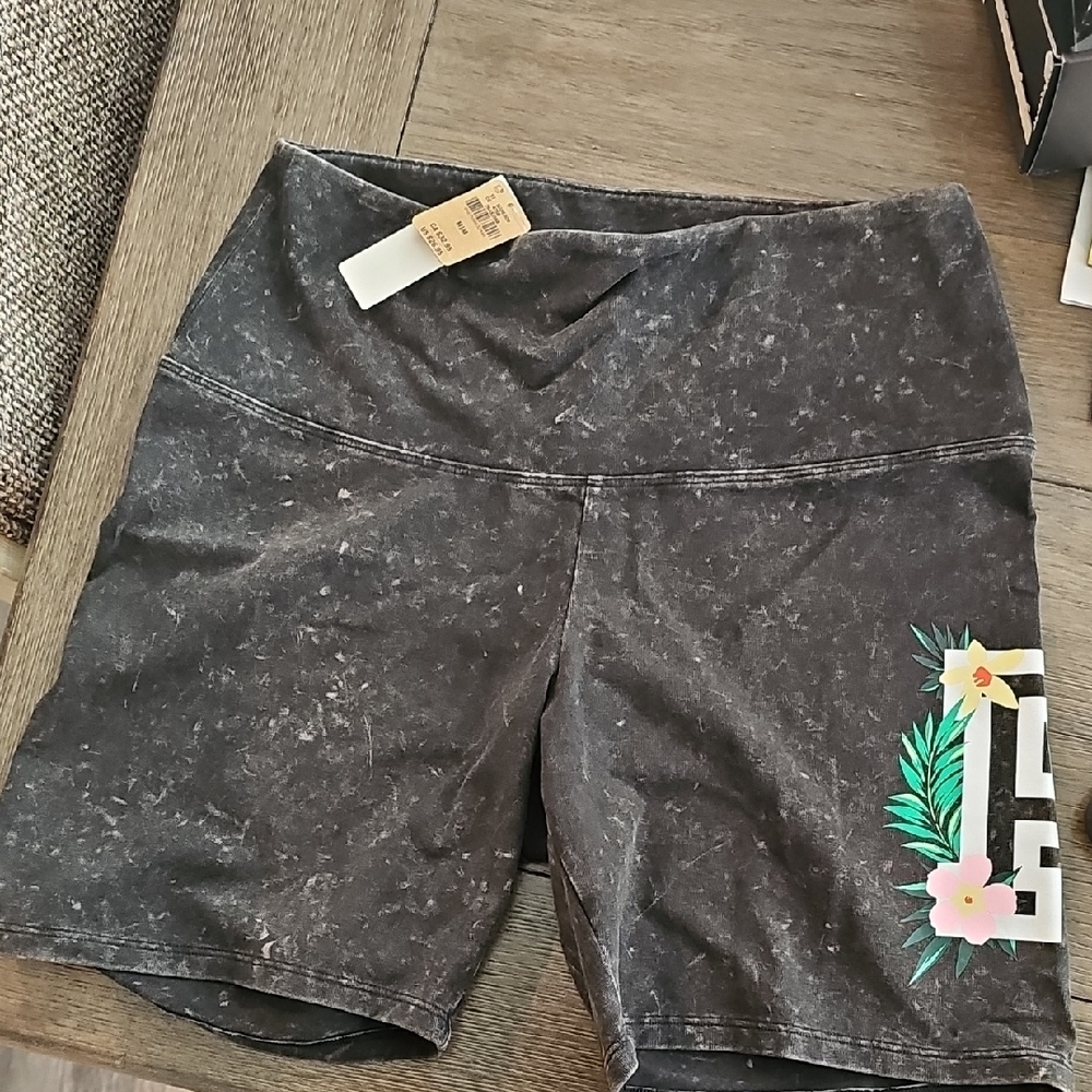 Women's Black Floral Print Shorts
